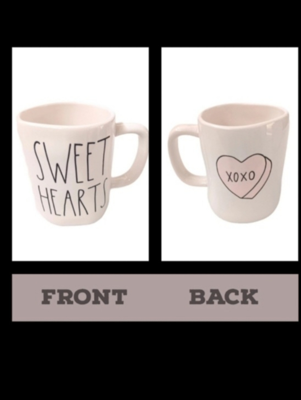 NWOT Rae Dunn Artisan Collection Ceramic White Mug | Sweet Hearts, XOXO